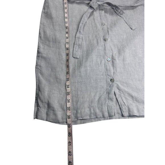 Tahari Womens 100% Linen Shirt Dress Women's Small Gray With Tie Waist - Picture 5 of 9